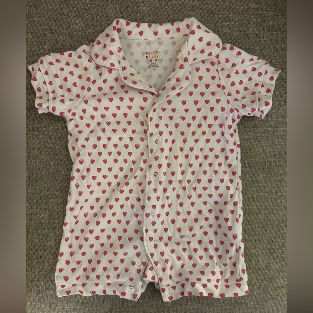 Roller rabbit baby heart girl pajamas size 6-9 months